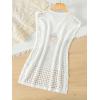 imageMilumia Girls Crochet Swim Cover Up Strawberry Sleeveless Short Coverup Dress BeachwearWhite