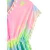 imageMilumia Girls Cute Tie Dye Beach Coverups Pompom Trim Swimsuit Swimwear Cover UpMulti Pink and Green