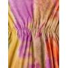 imageMilumia Girls Cute Tie Dye Beach Coverups Pompom Trim Swimsuit Swimwear Cover UpOrange