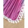 imageMilumia Girls Cute Tie Dye Beach Coverups Pompom Trim Swimsuit Swimwear Cover UpPink Multi