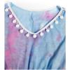 imageMilumia Girls Cute Tie Dye Beach Coverups Pompom Trim Swimsuit Swimwear Cover UpTie Dye Purple Blue