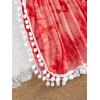 imageMilumia Girls Cute Tie Dye Beach Coverups Pompom Trim Swimsuit Swimwear Cover UpTie Dye Red
