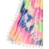imageMilumia Girls Cute Tie Dye Beach Coverups Pompom Trim Swimsuit Swimwear Cover UpYellow Pink