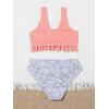 imageMilumia Girls Cute Two Piece Bikini Set Dalmatian Print Frill Trim Knot SwimsuitA Multicolored