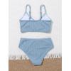 imageMilumia Girls Cute Two Piece Swimsuit V Neck Spaghetti Strap Wireless Bikini SetA Blue