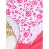 imageMilumia Girls Floral Halter Cutout One Piece Swimsuit with Ruffle Cover Up SkirtsPink