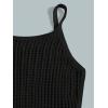 imageMilumia Girls Knitted Split Hem Cami Beach Dress Coverup Sleeveless Swimsuit Cover UpsSolid Black