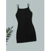 imageMilumia Girls Knitted Split Hem Cami Beach Dress Coverup Sleeveless Swimsuit Cover UpsSolid Black