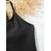 imageMilumia Girls One Piece Swimsuit Solid Spaghetti Strap Cute Swimwear Bathing SuitG Black