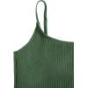 imageMilumia Girls One Piece Swimsuit Solid Spaghetti Strap Cute Swimwear Bathing SuitN Army Green