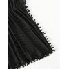 imageMilumia Girls Pompom Trim Mesh Sheer Beach Coverups Swimsuit Cover UpDark Black