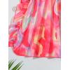 imageMilumia Girls Printed Sheer Beach Coverups Ruffle Trim Swimsuit Swimwear Cover UpWatermelon Pink