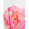 imageMilumia Girls Printed Sheer Beach Coverups Ruffle Trim Swimsuit Swimwear Cover UpWatermelon Pink