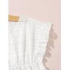 imageMilumia Girls Ruffle Trim Short Sleeve Beach Cover Ups Crochet Cover Up TopsWhite