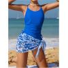 imageMilumia Girls Spaghetti Strap Bowknot One Piece Bathing Suit with Cover Up SkirtBlue