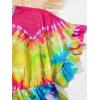 imageMilumia Girls Tie Dye Mesh Beach Coverups Ruffle Swimsuit Swimwear Cover UpMulti Blue Pink Yellow