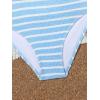 imageMilumia Girls Two Piece Bikini Set Striped Ruffle Trim Cut Out SwimsuitStriped Blue White