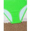 imageMilumia Girls Two Piece Swimsuits Textured V Neck Halter Knot Swimwear Bikini SetsGreen