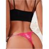 imageMilumia Women Cheeky Sexy Lace Thongs Panties Low Rise GString UnderwearHot Pink