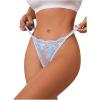 imageMilumia Women Cheeky Sexy Lace Thongs Panties Low Rise GString UnderwearLight Blue