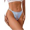 imageMilumia Women Cheeky Sexy Lace Thongs Panties Low Rise GString UnderwearLight Blue