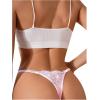 imageMilumia Women Cheeky Sexy Lace Thongs Panties Low Rise GString UnderwearLight Pink