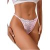 imageMilumia Women Cheeky Sexy Lace Thongs Panties Low Rise GString UnderwearLight Pink