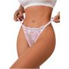 imageMilumia Women Cheeky Sexy Lace Thongs Panties Low Rise GString UnderwearLight Pink