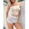 imageMilumia Women Floral Lace Sheer Sexy Boyshorts Panties Low Rise Bow Knot ShortsWhite