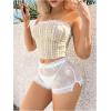 imageMilumia Women Floral Lace Sheer Sexy Boyshorts Panties Low Rise Bow Knot ShortsWhite