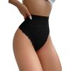 imageMilumia Women High Waist Sexy Panties French Cut Bikinis UnderwearBlack