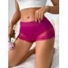 imageMilumia Women Sexy Boyshorts Lace Mesh Panties Low Rise Cheeky UnderwearHot Pink