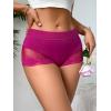 imageMilumia Women Sexy Boyshorts Lace Mesh Panties Low Rise Cheeky UnderwearHot Pink
