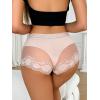imageMilumia Women Sexy Boyshorts Lace Mesh Panties Low Rise Cheeky UnderwearLight Pink