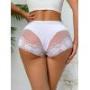 imageMilumia Women Sexy Boyshorts Lace Mesh Panties Low Rise Cheeky UnderwearWhite