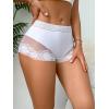 imageMilumia Women Sexy Boyshorts Lace Mesh Panties Low Rise Cheeky UnderwearWhite