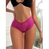 imageMilumia Women Sexy Floral Lace Underwear Criss Cross Seamless Bikini Panty BriefBright Rose Pink