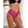 imageMilumia Women Sexy Floral Lace Underwear Criss Cross Seamless Bikini Panty BriefBright Rose Pink