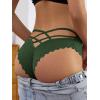 imageMilumia Women Sexy Floral Lace Underwear Criss Cross Seamless Bikini Panty BriefForest Green