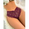imageMilumia Women Sexy Floral Lace Underwear Criss Cross Seamless Bikini Panty BriefLilac Purple