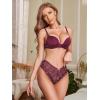 imageMilumia Women Sexy Floral Lace Underwear Criss Cross Seamless Bikini Panty BriefLilac Purple