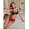 imageMilumia Women Sexy Floral Lace Underwear Criss Cross Seamless Bikini Panty BriefRed