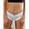 imageMilumia Women Sexy Floral Lace Underwear Criss Cross Seamless Bikini Panty BriefWhite