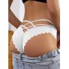 imageMilumia Women Sexy Floral Lace Underwear Criss Cross Seamless Bikini Panty BriefWhite