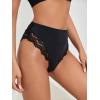 imageMilumia Women Sexy Lace Panties Underwear High Waisted Thongs French Cut BikinisBlack