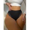 imageMilumia Women Sexy Lace Panties Underwear High Waisted Thongs French Cut BikinisBlack
