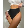 imageMilumia Women Sexy Lace Panties Underwear High Waisted Thongs French Cut BikinisBlack