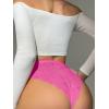 imageMilumia Women Sexy Lace Panties Underwear High Waisted Thongs French Cut BikinisLight Pink