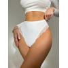 imageMilumia Women Sexy Lace Panties Underwear High Waisted Thongs French Cut BikinisWhite