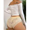 imageMilumia Women Sexy Lace Panty Underwear Low Rise Soft Panties Cheeky Bikini BriefsApricot